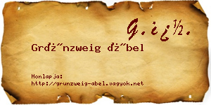 Grünzweig Ábel névjegykártya